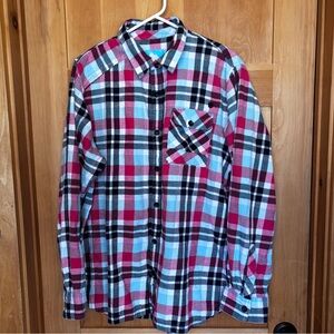 Burton Men's Casual Plaid Shirt - Red, Black, White, and Blue